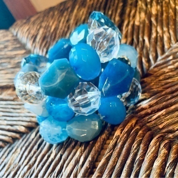 ✨💙✨ Three Stack of Chunky Blue Acrylic Stretch Bracelets Bundle ✨💙✨ - Picture 2 of 6